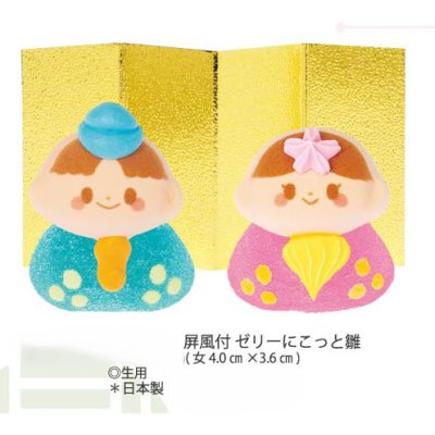 画像1: 屏風付　ゼリーにこっと雛（生用）　１組